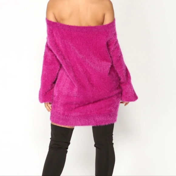 Sexy Cute Lilac Fuzzy Long Sleeve Halter Sweater New w/ Tags - Size M/L - Picture 4 of 16